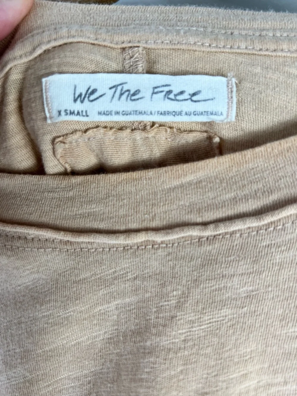 Free People We The Free Arden Tee Long Sleeve Size XS Oversized In Camel Cotton - Picture 7 of 10